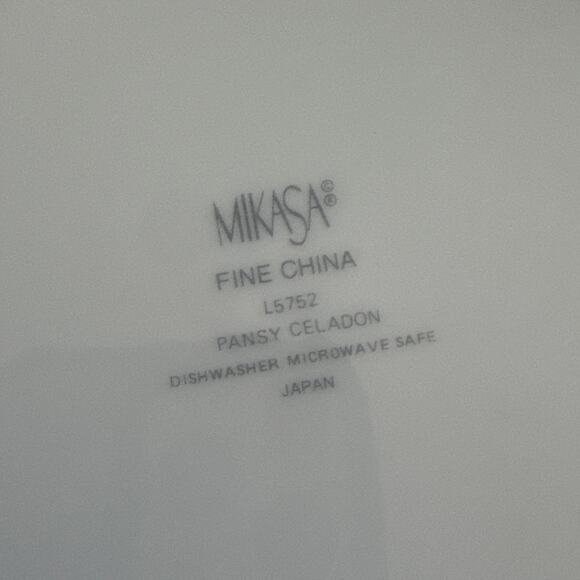 Set of 2 Mikasa Pansy Celadon Soup Salad Bowls L5752 Floral Dish Made in Japan - Picture 6 of 8